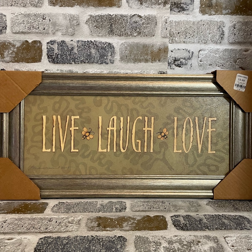 Live Laugh Love Wall Hanging Sign Plaque 8” x 20” New